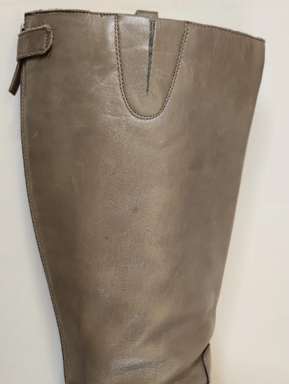 Wide Calf Delman Over-the-Knee Leather Boots in Grey